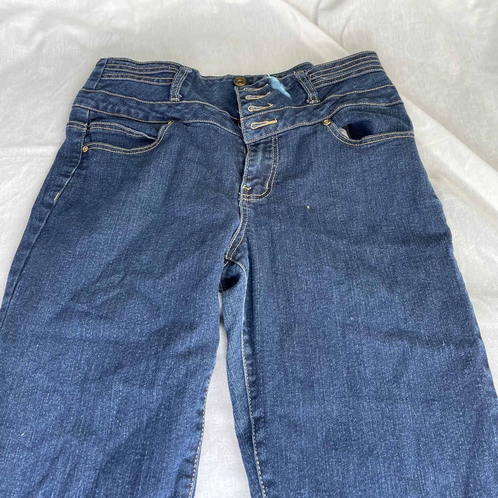 Blue high rise jeans